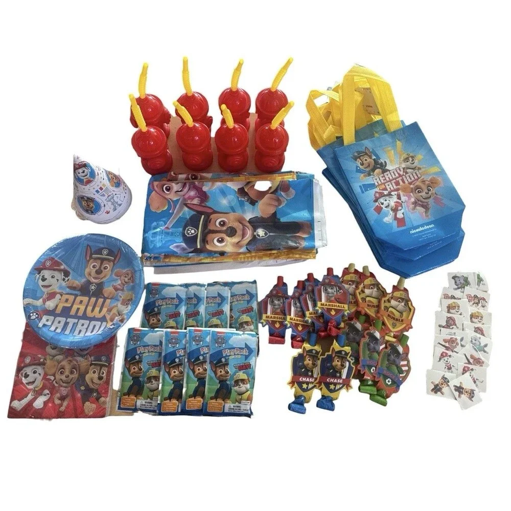 Paw Patrol Birthday Party Supplies Bundle Plates Cups Hats Favors Decorations